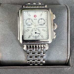 Michele silver and Diamond watch